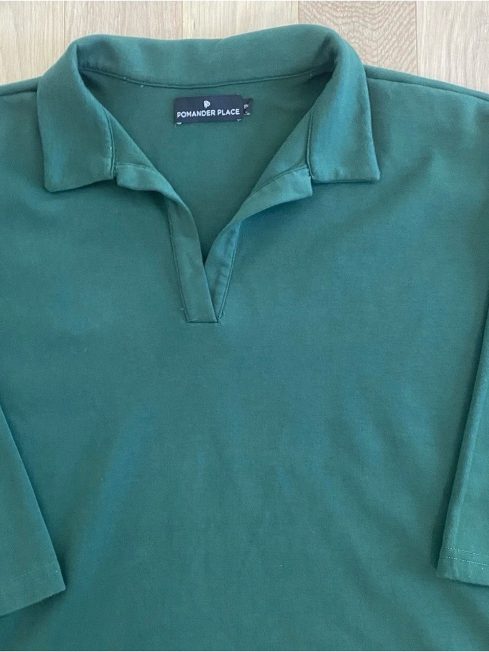 Pomander Place & Tuckernuck Easy Polo Swing Sweatshirt | Jaguar Green | XS - S - Picture 10 of 12
